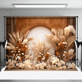 Lofaris Boho Arch Floral Reed Champagne Photography Backdrop